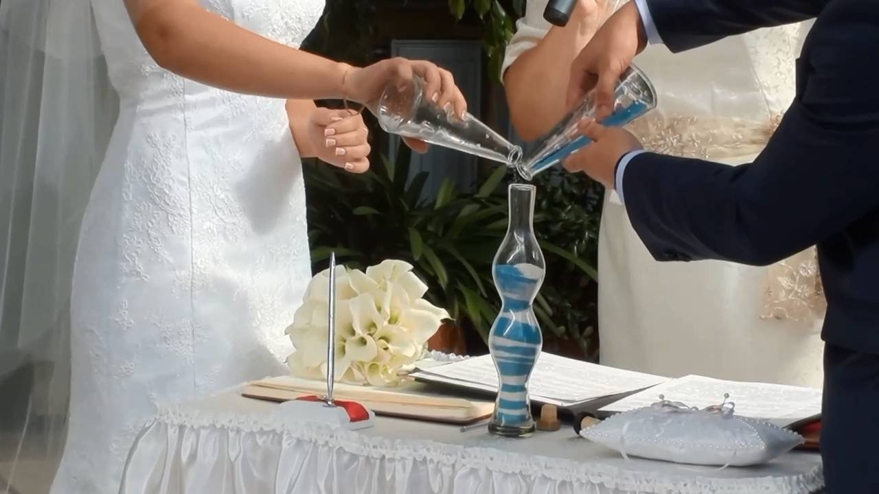 Песочная церемония на свадьбе