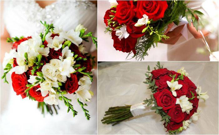 Контрастная свадьба в красном цвете
