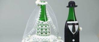 Украшение бутылок на свадьбу