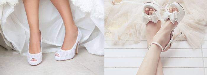Красивая свадебная обувь для невесты – балеки, босоножки, туфли, сапоги, на шпильке, танкетке, платформе, низком каблуке и без