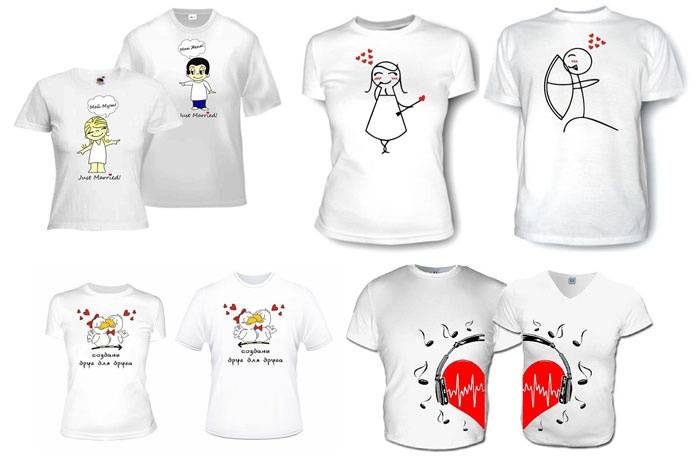Парные футболки для двоих (40 фото): для влюбленных, молодоженов, на свадьбу и годовщину свадьбы, для будущих родителей, подруг