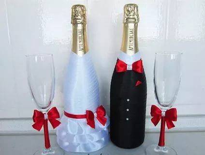 Украшаем бутылку шампанского на новый год