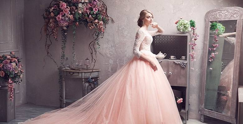 Розовое свадебное платье – для романтичных и нежных невест