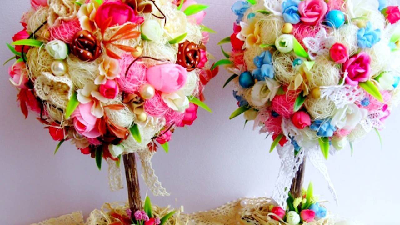 Топиарий из органзы: пошаговое фото и мастер-класс, своими руками из цветов, как сделать мк, красивые свадебные