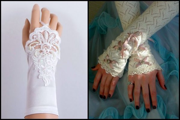 Свадебные перчатки (59 фото): короткие митенки для девочек, белые кружевные перчатки на свадьбу