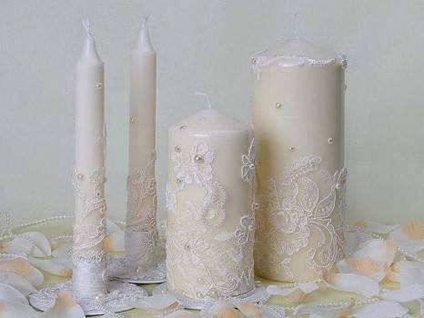 Свадебные свечи своими руками для роскошного праздника