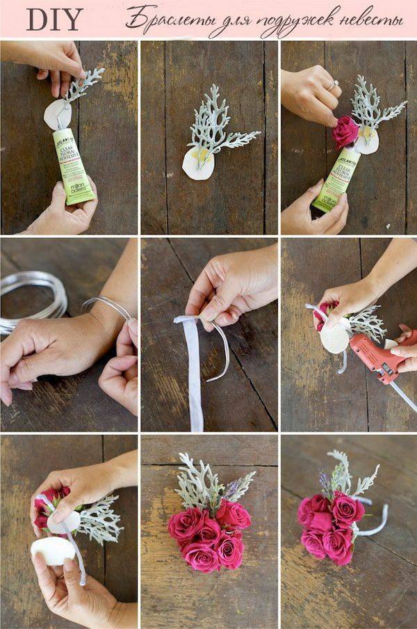 Браслеты для подружек невесты (87 фото): украшение в виде цветка из фоамирана, аксессуар на руку из живых цветов