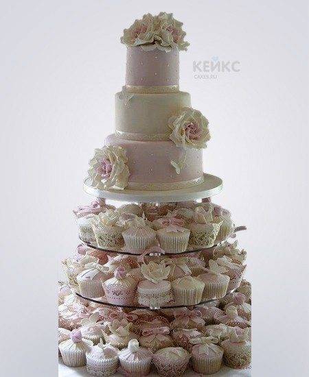 Торт на свадьбу с капкейками — как подать (фото)